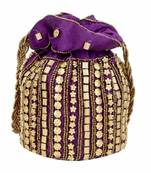 Designer Potli Bag with Beadwork For Women Purple