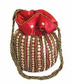 Designer Potli Bag with Beadwork For Women Red