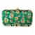 Hand Crafted Embroidered Party Wear Bridal Box Clutch for Women Green