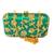 Hand Crafted Embroidered Party Wear Bridal Box Clutch for Women Green