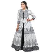 Black printed silk kurti