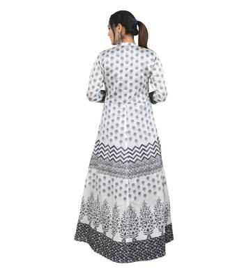 Black printed silk kurti 2