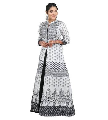 Black printed silk kurti 3