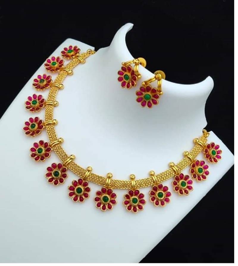 kempulu pachalu necklace designs with price