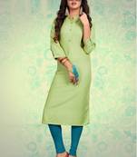Green plain rayon kurti