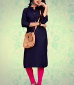 Blue plain rayon kurti