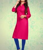 Pink plain rayon kurti