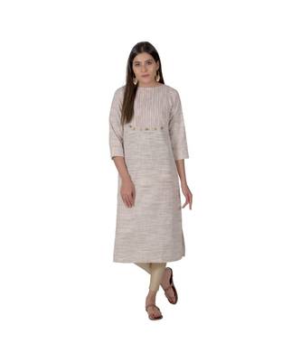 Pastel Brown Kurta In Khadi Cotton 1