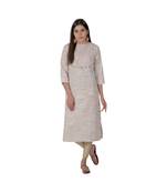Pastel Brown Kurta In Khadi Cotton