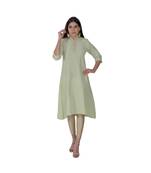 Leafy Green Kurta With Gota Patti Work In Khadi Cotton