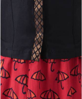 black printed cotton kids lehenga choli 2