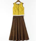 green plain art silk kids lehenga choli