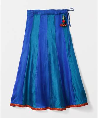 yellow woven brocade kids lehenga choli 4