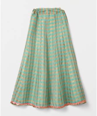 pink woven brocade kids lehenga choli 5