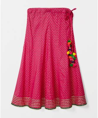 black plain cotton kids lehenga choli 4