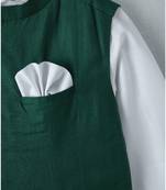 white plain linen boys kurta pyjama