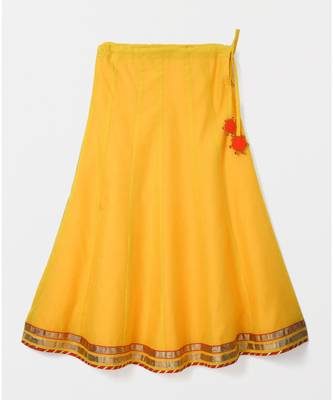 red woven brocade kids lehenga choli 4
