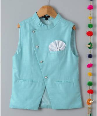 white plain linen boys kurta pyjama 4