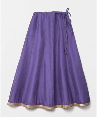 purple woven brocade kids lehenga choli 4