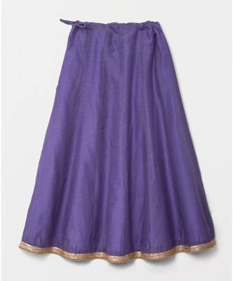 purple woven brocade kids lehenga choli 5
