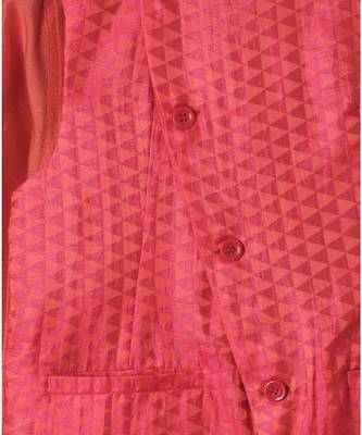 orange plain cotton boys kurta 2
