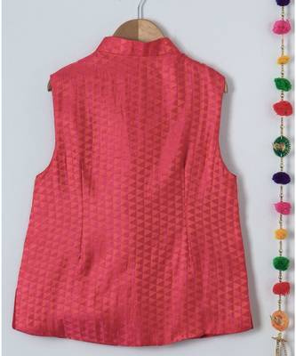 orange plain cotton boys kurta 3