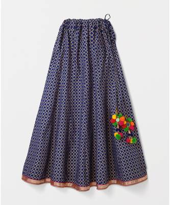 pink plain cotton kids lehenga choli 4
