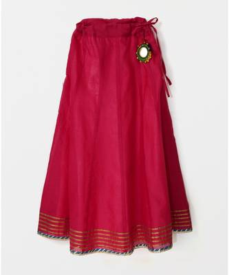 blue woven brocade kids lehenga choli 4