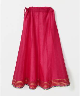 blue woven brocade kids lehenga choli 5