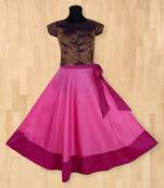 purple woven brocade kids lehenga choli