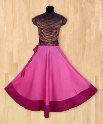 purple woven brocade kids lehenga choli 2