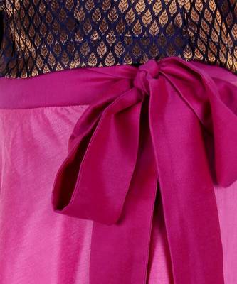 purple woven brocade kids lehenga choli 3