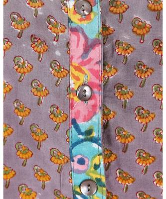 brown printed cotton kids tops 2