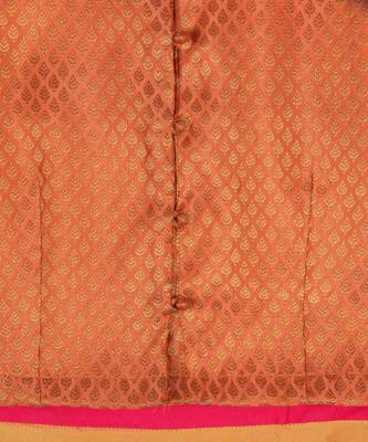 orange woven brocade kids lehenga choli 3
