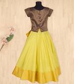 black woven brocade kids lehenga choli