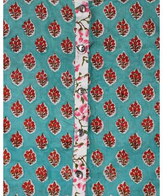 green printed cotton kids tops 4