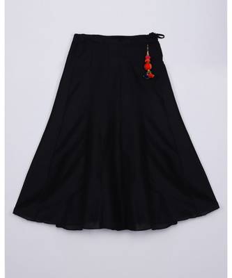 black woven brocade kids lehenga choli 4