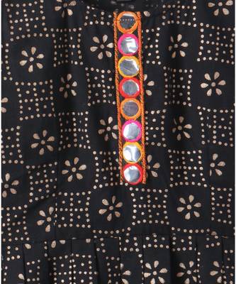 black printed cotton kids tops 4