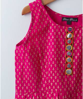 pink printed cotton kids tops 5