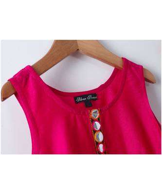 pink plain cotton kids tops 2