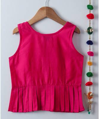 pink plain cotton kids tops 3