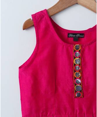 pink plain cotton kids tops 4