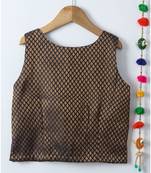 black woven brocade kids tops