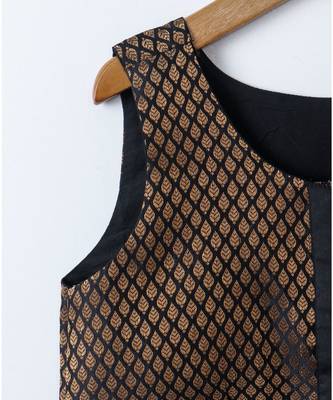 black woven brocade kids tops 2