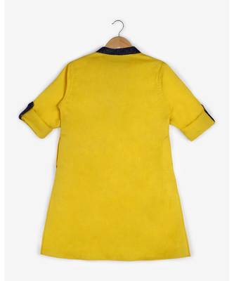 yellow plain cotton  kids kurtis 2