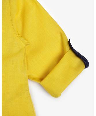 yellow plain cotton  kids kurtis 4