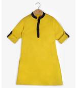 yellow plain cotton  kids kurtis