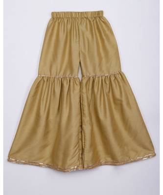 brown woven crepe kids salwar suit 5