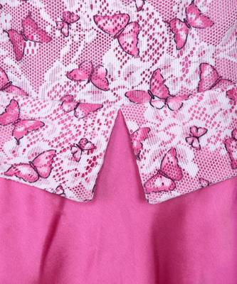 pink plain net kids frocks 4