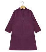 purple plain cotton poly boys dhoti kurta